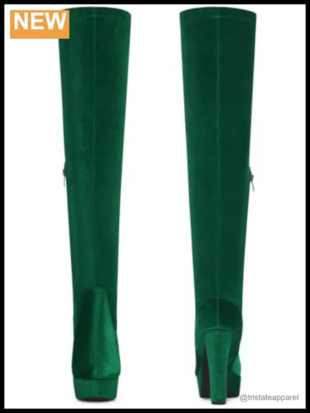 Faux Suede Over the Knee Platform Boots Chunky Heel Extra Tall